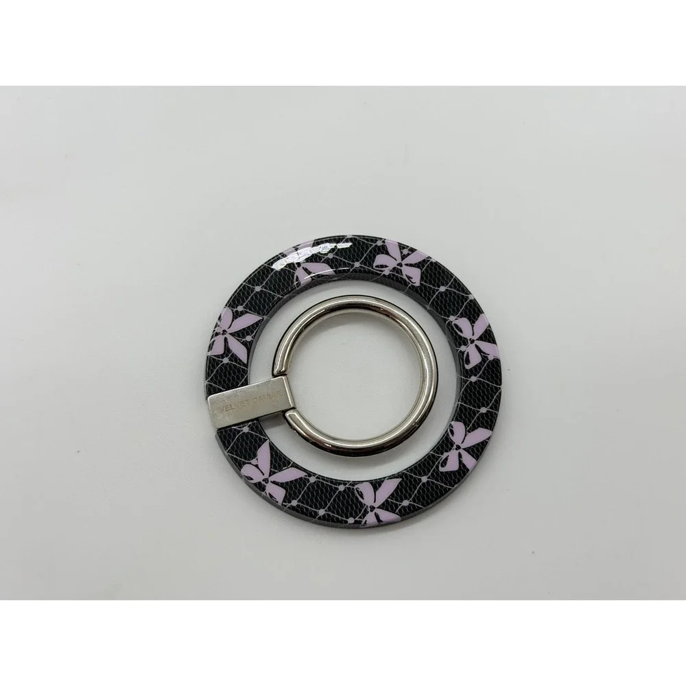 Velvet Caviar Magnetic Grip Ring Phone Stand Black Lace Pink Bows MagSafe Holder